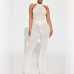 White crochet jumpsuit